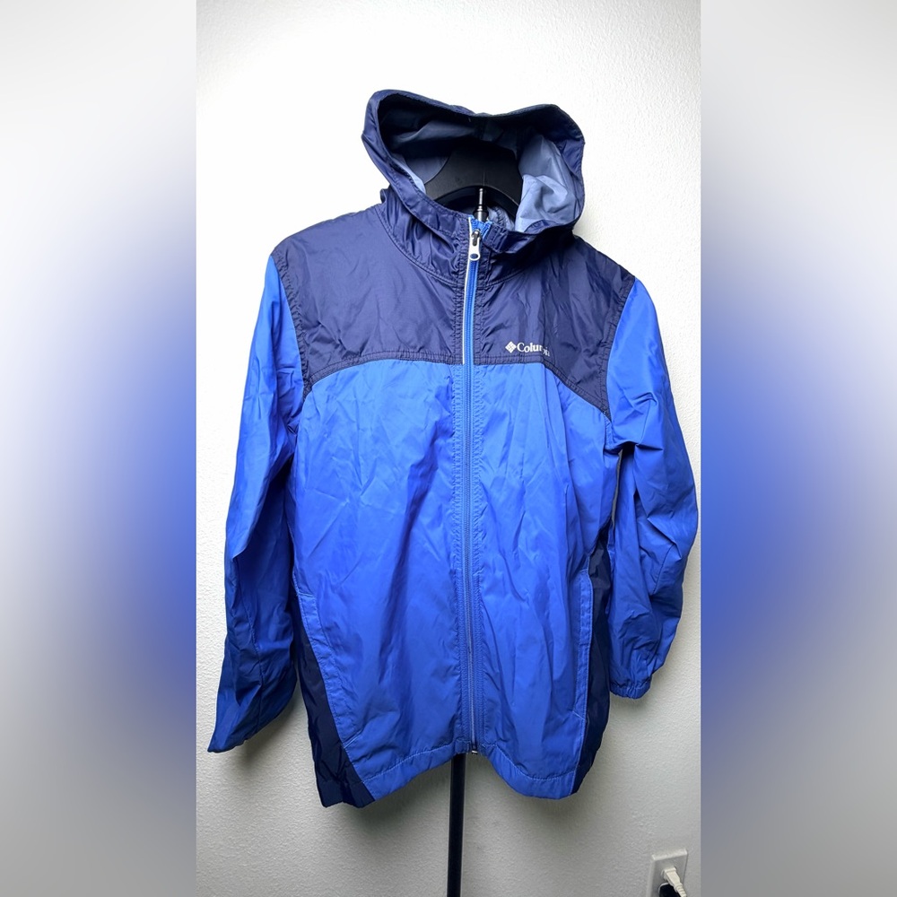 Columbia Two-Tone Blue Hooded Windbreaker